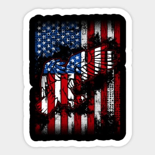 American Flag with Eagle Sticker